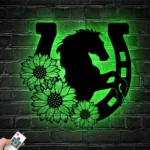 Animals Pets Metal Sign Sunflower Horseshoe 1