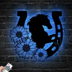 Animals Pets Metal Sign Sunflower Horseshoe 1