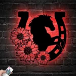 Animals Pets Metal Sign Sunflower Horseshoe 1