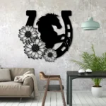 Animals Pets Metal Sign Sunflower Horseshoe 1
