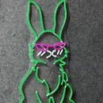 Animals Pets Neon Sign Bunny Wears Glasses 1