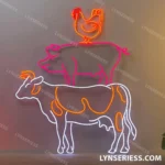 Animals Pets Neon Sign Cow Pig Chicken Farm 038 Bbq 1