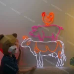 Animals Pets Neon Sign Cow Pig Chicken Farm 038 Bbq 1