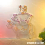 Animals Pets Neon Sign Cow Pig Chicken Farm 038 Bbq 1