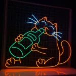 Animals Pets Neon Sign Drinking Cat Led 1