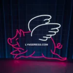 Animals Pets Neon Sign Flying Pig 1