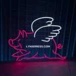 Animals Pets Neon Sign Flying Pig 1