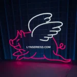 Animals Pets Neon Sign Flying Pig 1