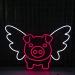 Animals Pets Neon Sign Gliding Pig 1