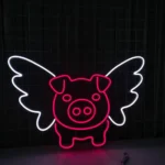 Animals Pets Neon Sign Gliding Pig 1