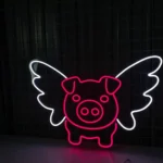 Animals Pets Neon Sign Gliding Pig 1