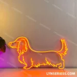 Animals Pets Neon Sign Long Haired Dachshund 1