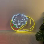 Animals Pets Neon Sign Maltese Burrito Dog 1