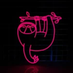 Animals Pets Neon Sign Sloth Swinging Led 1