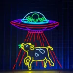 Animals Pets Neon Sign Ufo Abduction Dairy Cow Led 1