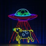 Animals Pets Neon Sign Ufo Abduction Dairy Cow Led 1