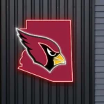 Arizona Cardinals Neon Sign Arizona State Map 1