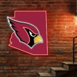 Arizona Cardinals Neon Sign Arizona State Map 1