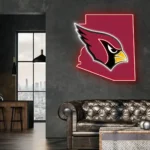 Arizona Cardinals Neon Sign Arizona State Map 1