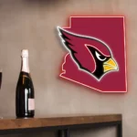 Arizona Cardinals Neon Sign Arizona State Map 1