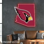 Arizona Cardinals Neon Sign Arizona State Map 1