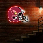Arizona Cardinals Neon Sign Nfl Football Helmet Acrylic Led 1