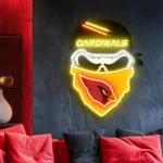 Arizona Cardinals Neon Sign Skull 1