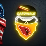 Arizona Cardinals Neon Sign Skull 1