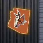 Arizona Coyotes Neon Sign Arizona State Map 1