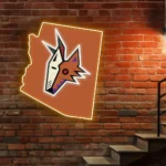 Arizona Coyotes Neon Sign Arizona State Map 1