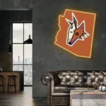 Arizona Coyotes Neon Sign Arizona State Map 1