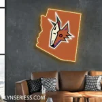 Arizona Coyotes Neon Sign Arizona State Map 1