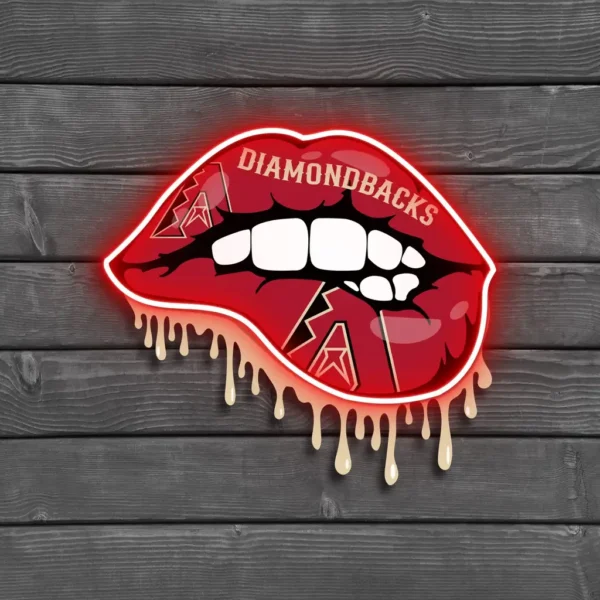 Arizona Diamondbacks Neon Sign Dripping Lips 2
