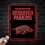 Arkansas Razorbacks Metal Sign Reserved Parking 1