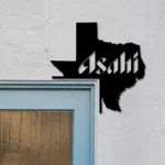 Asahi Metal Sign Texas State Map 1