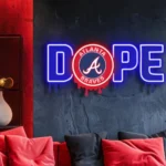 Atlanta Braves Neon Sign Dripping Dope 1