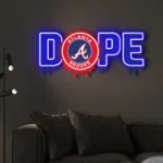 Atlanta Braves Neon Sign Dripping Dope 1