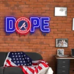Atlanta Braves Neon Sign Dripping Dope 1