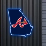 Atlanta Braves Neon Sign Georgia State Map 1