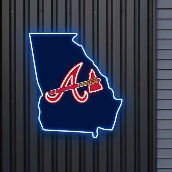Atlanta Braves Neon Sign Georgia State Map 1