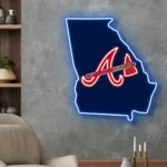 Atlanta Braves Neon Sign Georgia State Map 1