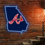 Atlanta Braves Neon Sign Georgia State Map 1
