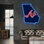 Atlanta Braves Neon Sign Georgia State Map 1