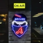 Atlanta Braves Neon Sign Skull 1