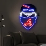 Atlanta Braves Neon Sign Skull 1