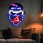 Atlanta Braves Neon Sign Skull 1
