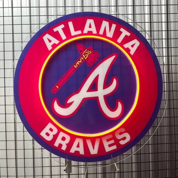 Atlanta Braves Neon Sign Tomahawk A Emblem 1