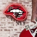 Atlanta Falcons Neon Sign Dripping Lips 1