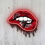 Atlanta Falcons Neon Sign Dripping Lips 1