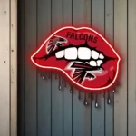 Atlanta Falcons Neon Sign Dripping Lips 1